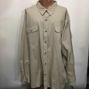 RedHead 5XL Beige Khaki Long-Sleeve Cotton Shirt